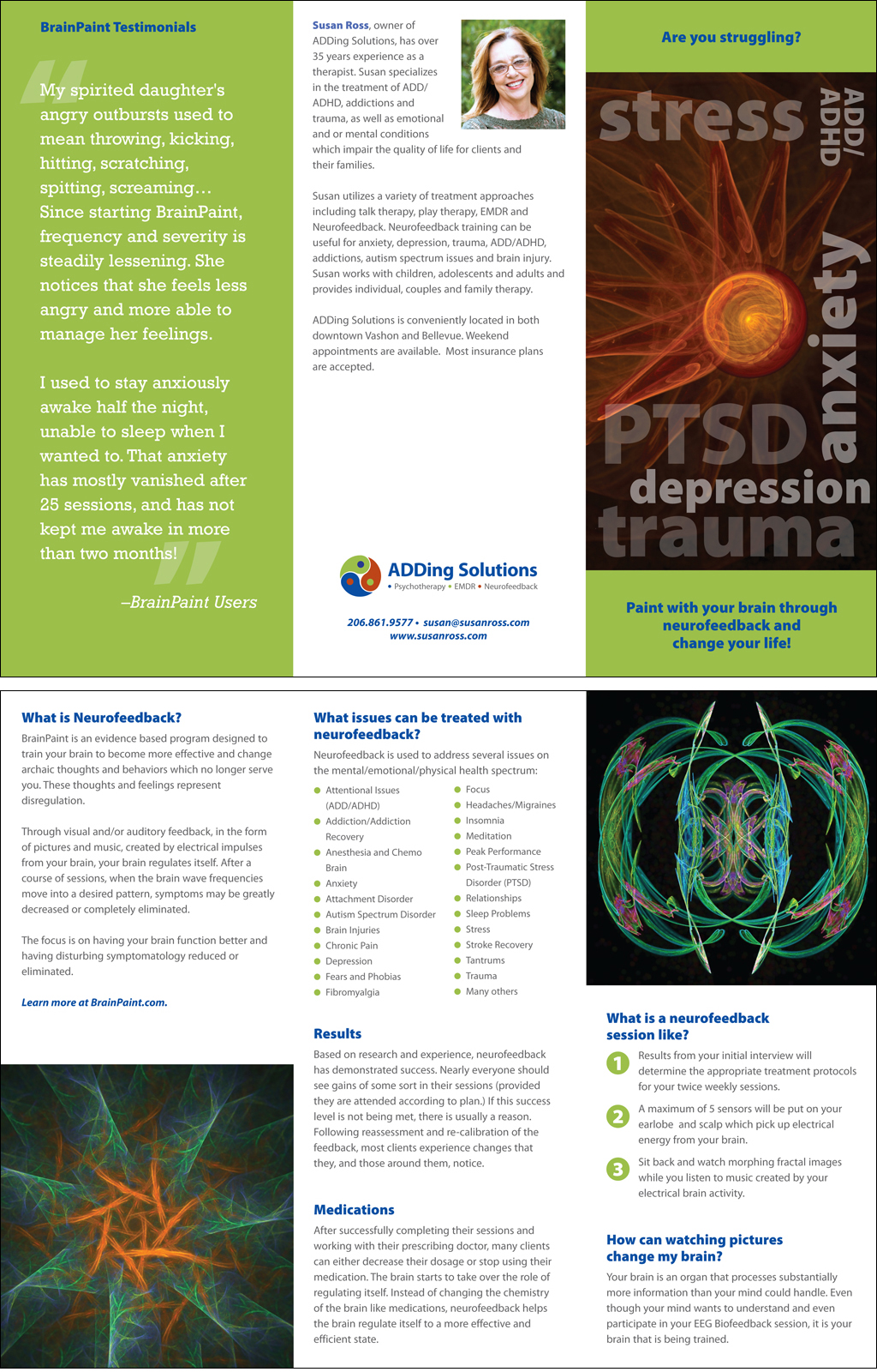 Brochure for ADDing Solutions psychotherapy practice