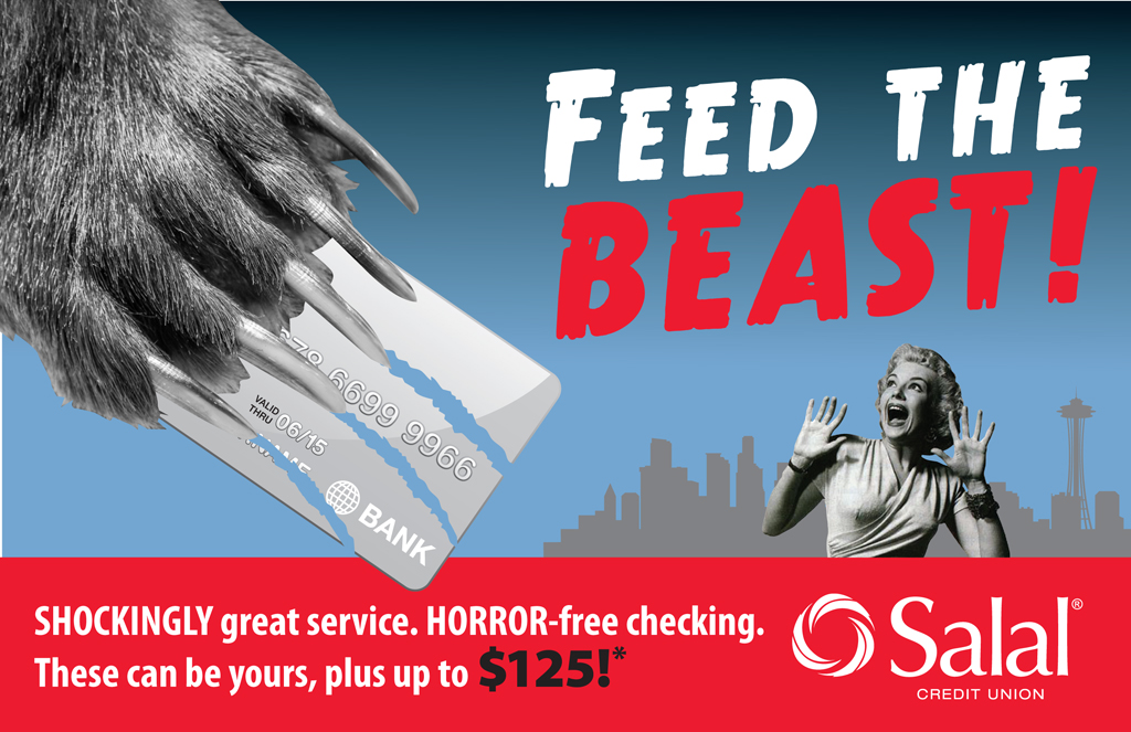 Direct mail postcard advertising a Visa card promotion at Salal Credit Union