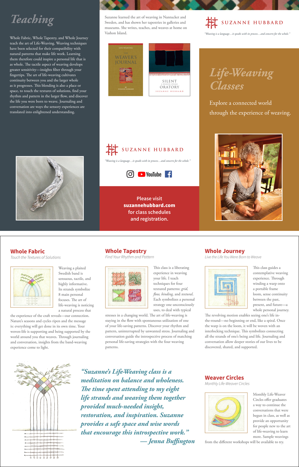 Brochure for Suzanne Hubbard, artist and writer