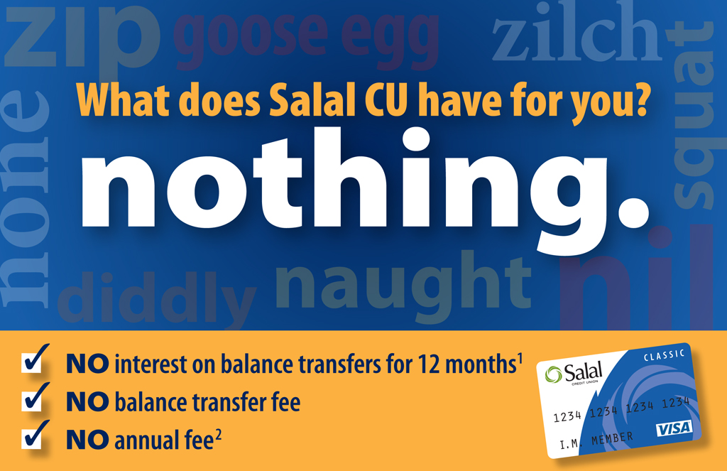 Direct mail postcard advertising a Visa card promotion at Salal Credit Union