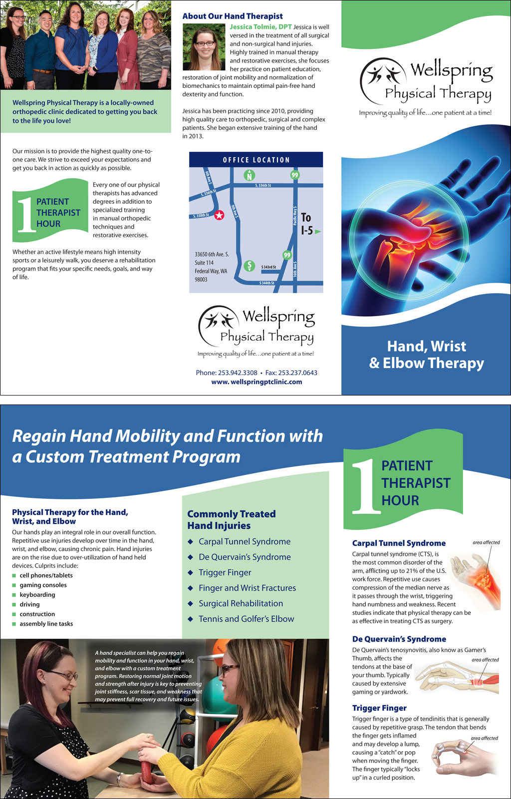 Brochure for Wellspring Physical Therapy