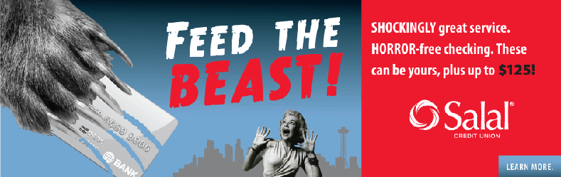 Online ad appearing on the Seattle Times website describing a checking account promotion at Salal Credit Union